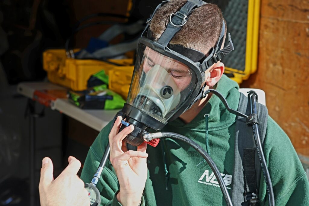NEDT operators undergo certification and remedial training on all the protective gear NEDT utilizes, from simple mouth, nose, and eye protection to completely sealed PPE gear.